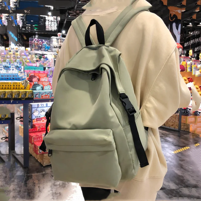 Solid color fashion nylon wear-resistant backpack waterproof breathable lightweight backpack