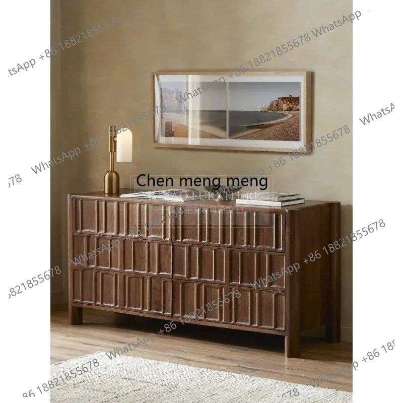 

Retro solid wood dining side, bedroom chest Nordic decorative entrance, entrance foyer decorative cabinet