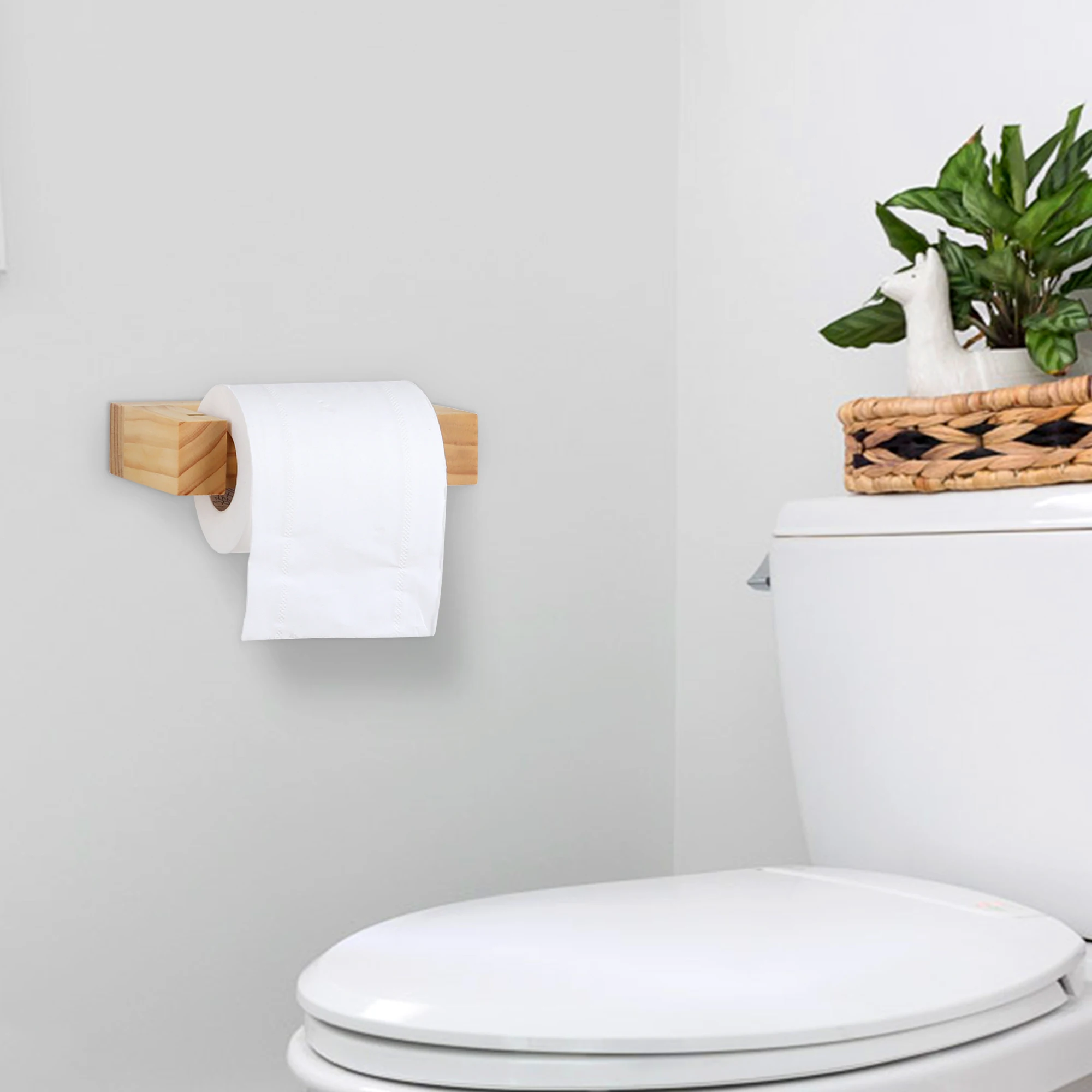 Wooden Punch-free Square Paper Towel Holder bathroom hardwares Paper Towel Holder Kitchen Toilet Roll Paper Holder