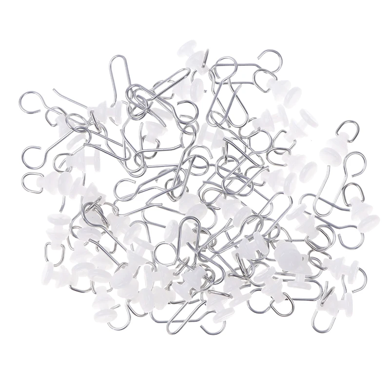 40 Stück Vorhangschienen-Riemenscheibenhaken, S-förmige, geräuschlose Vorhanghaken und Kunststoffgleiter, Schienenrollen für Zimmer, Badezimmer, Vorhänge