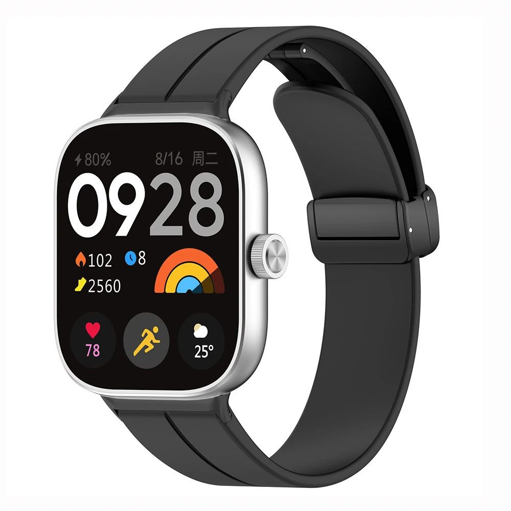 Magnetyczny silikonowy pasek do Xiaomi Mi Band 8 Pro kobiet Soft Watch bransoletka pętla do zegarka Redmi 4 zamiennik