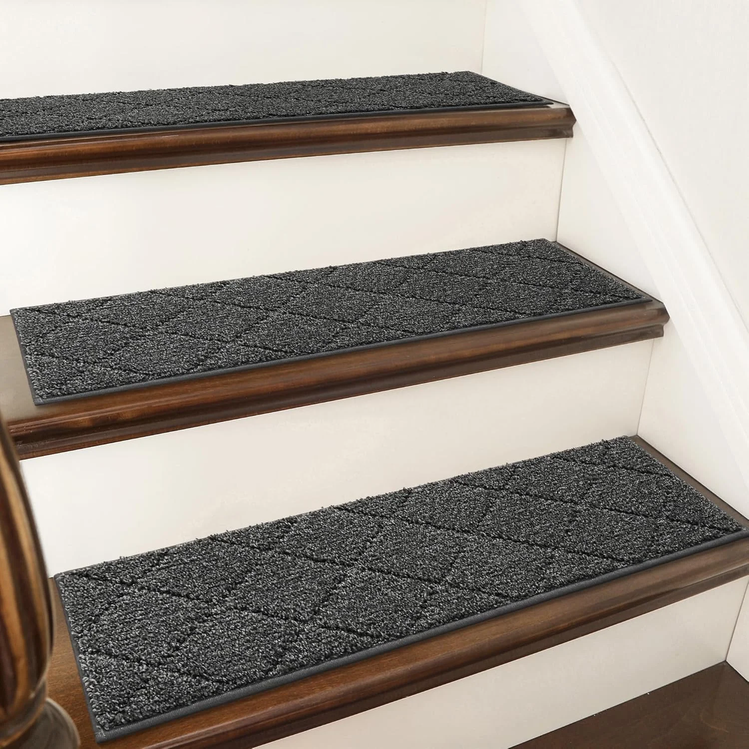 5pcs 76x20cm Stair Tread Carpet Mat Self-adhesive Floor Mat Door Mat Step Staircase Non Slip Pad Protection Cover Pads Home Deco