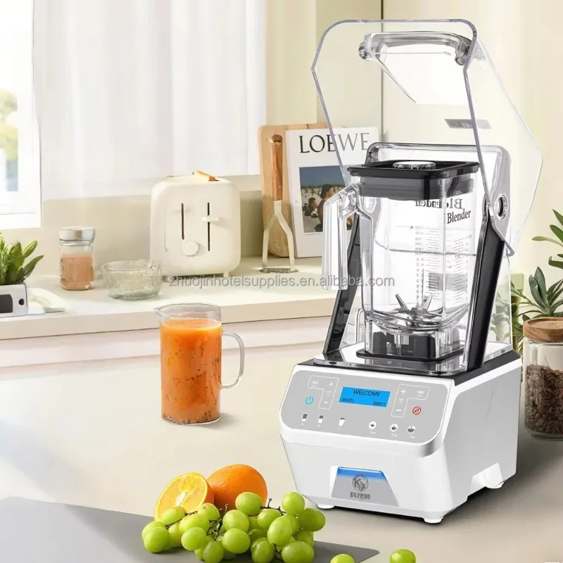 2200W Brushless DC Motor Commercial Blender 2L Capacity Stainless Steel Blades 9-Speed Adjustable Heavy Quiet for Juice