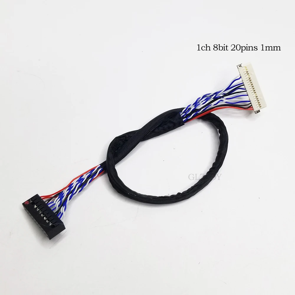 Universal 20Pin DF14 DF19 1ch 8bit 20pins LVDS Cable 1mm 1.25mm pin pitch For Industrial Series LCD Screen cable compatible S6