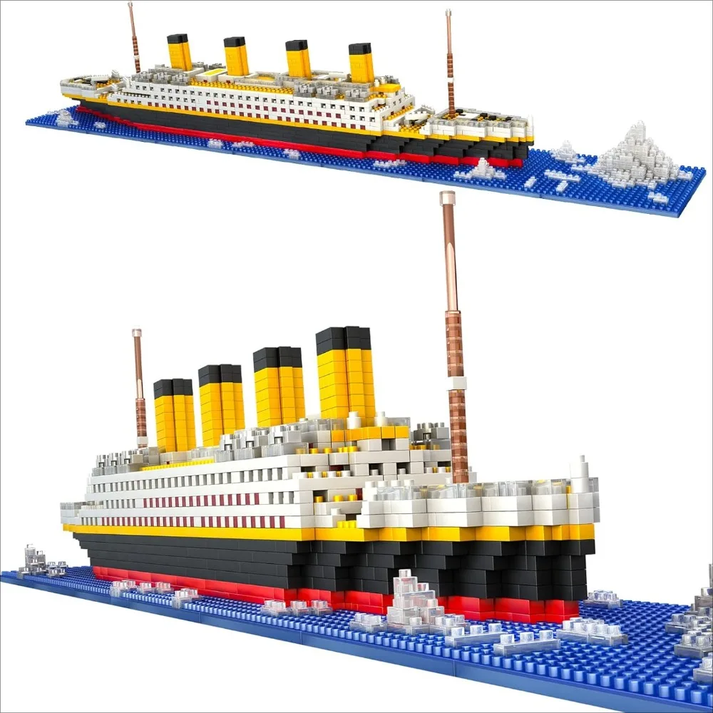 

3D Titanic Ship Model Micro Mini Building Blocks Sets DIY Creative Bricks Figures Friends Educational Toys Christmas Gift