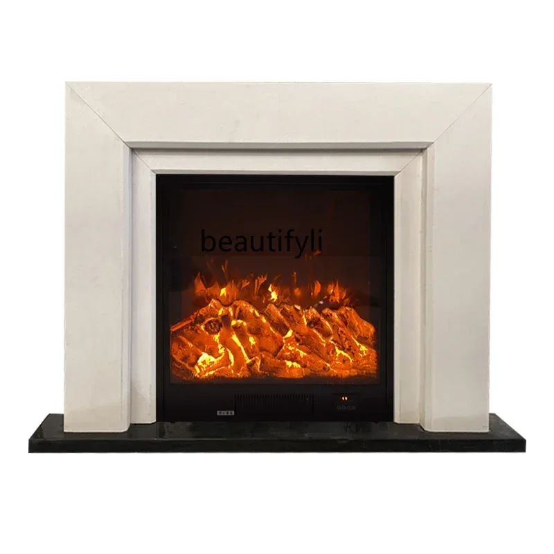 Y Marble White Sandstone Stone Nordic French Entry Lux Fireplace   Indoor Heating Fireplace Ornaments