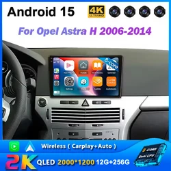 Android 15 QLED Screen Carplay 4G GPS Car Radio For Opel Astra H Zafira B 2004 -2014 Wifi Car Multimedia Video Player Navigation
