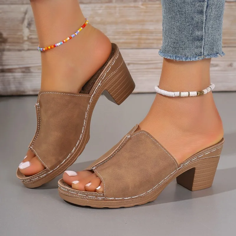 

Женская обувь, сексуальные домашние тапочки, женские тапочки, сандалии на высоком каблуке, уличная повседневная модная женская обувь на высоком каблуке