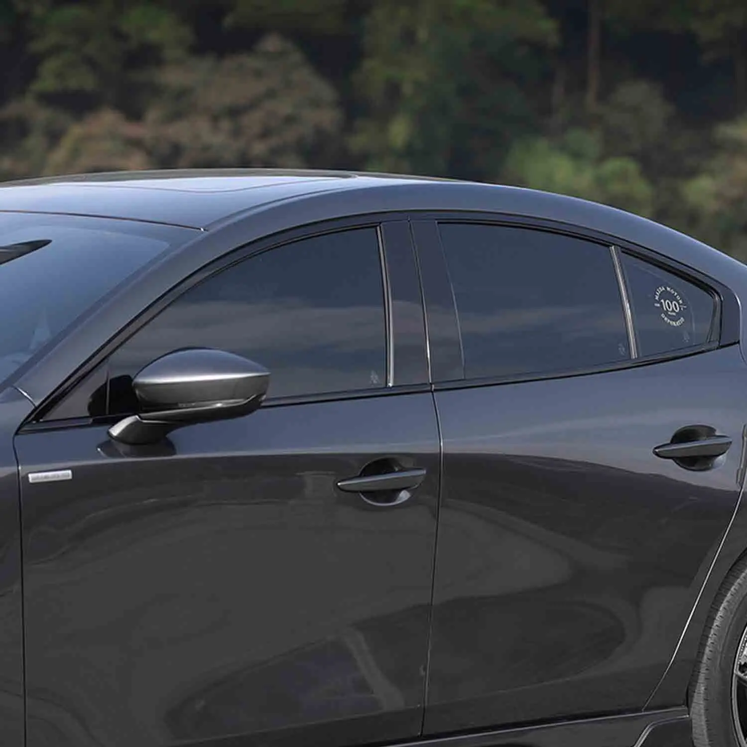 

For Mazda3 M3 2019-2026 Steel Glossy Black Car Window Sill Molding Decorative Strip Cover Trim 6pcs