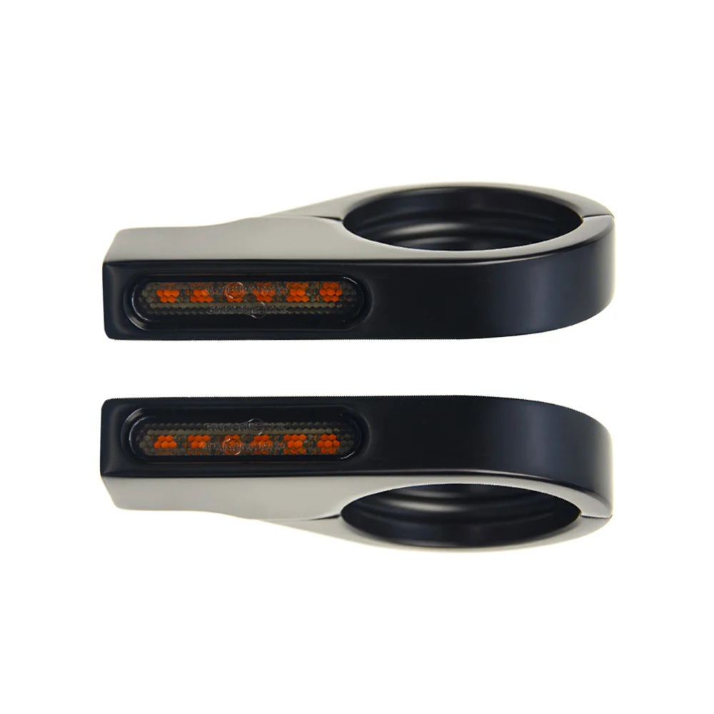 دراجة نارية 39-41 مللي متر شوكة أنبوب مصباح إشارة الانعطاف LED العنبر مؤشر الاتجاه مصباح الوامض ضوء الألومنيوم لهوندا سوزوكي ياماها