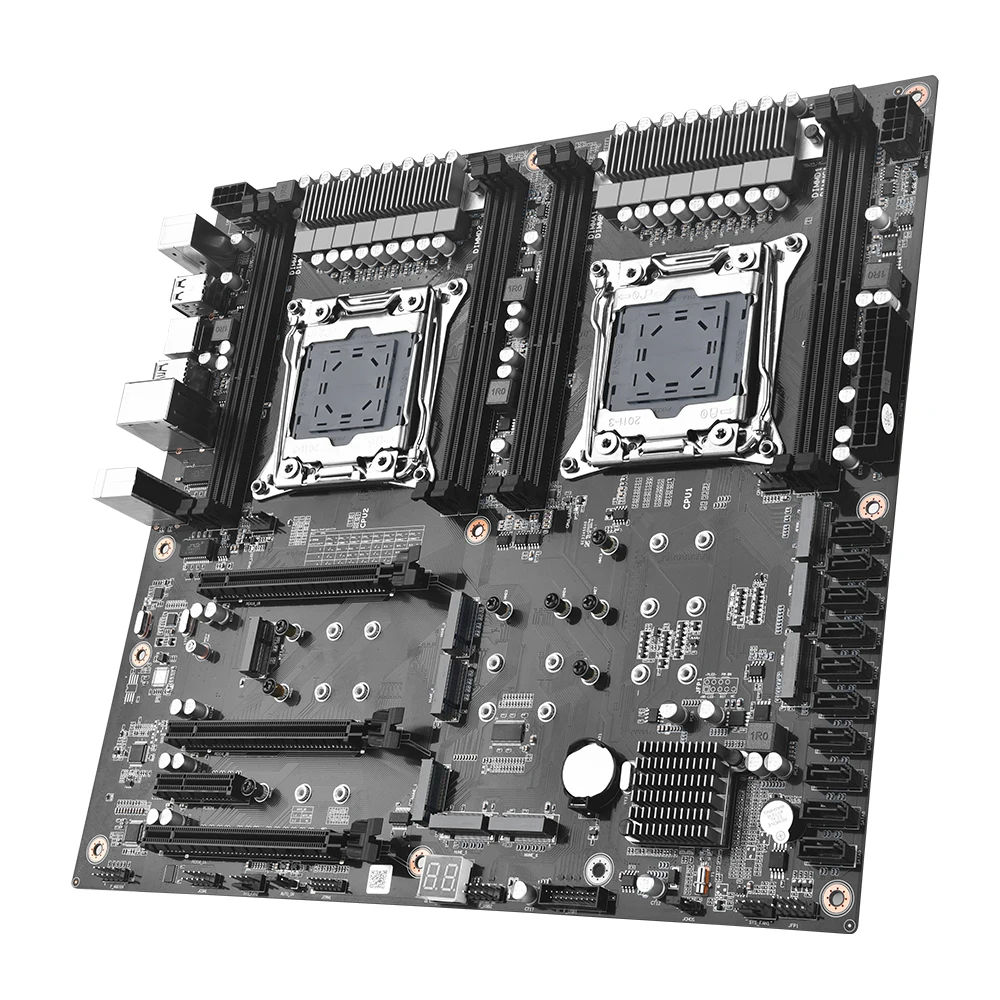 X99 dual-socket motherboard with dual 8-phase power supply eight NVMe M.2 slots Wi-Fi M.2 slot 10*SATA3.0 E5-2680V4 64GB RAM