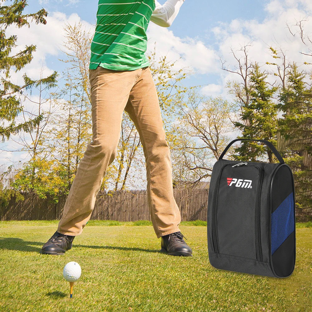 

Unisex Golf Shoe Carrier Bags Portable Nylon Golf Shoe Pocket with Zipper Hand-Held Breathable Ultra-light for Outdoor Sports