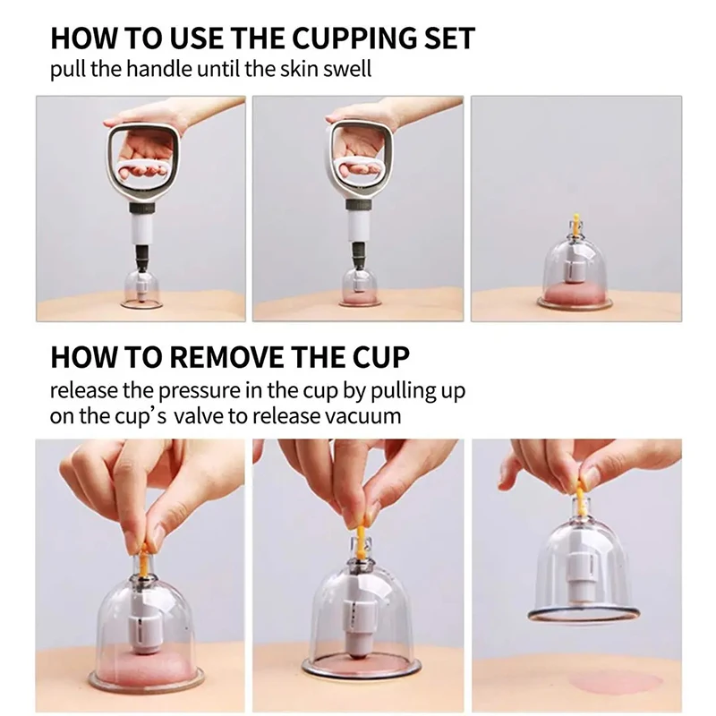 12/20/24 Cans Vacuum Cupping Massage Jar Guasha Suction Cups Chinese Medicine Set Self-help Body Healthy Massager