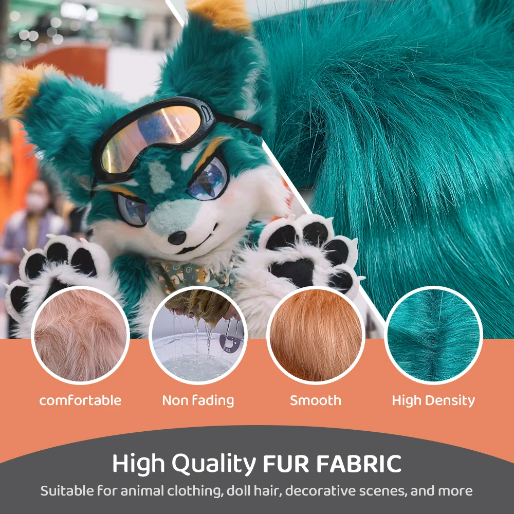 5cm Simulierter Kunstfuchs-Pelz 60x45cm Flauschiger Plüschstoff 100% Polyester DIY Puppen-Jacke Heimdekoration Material – Detail 3