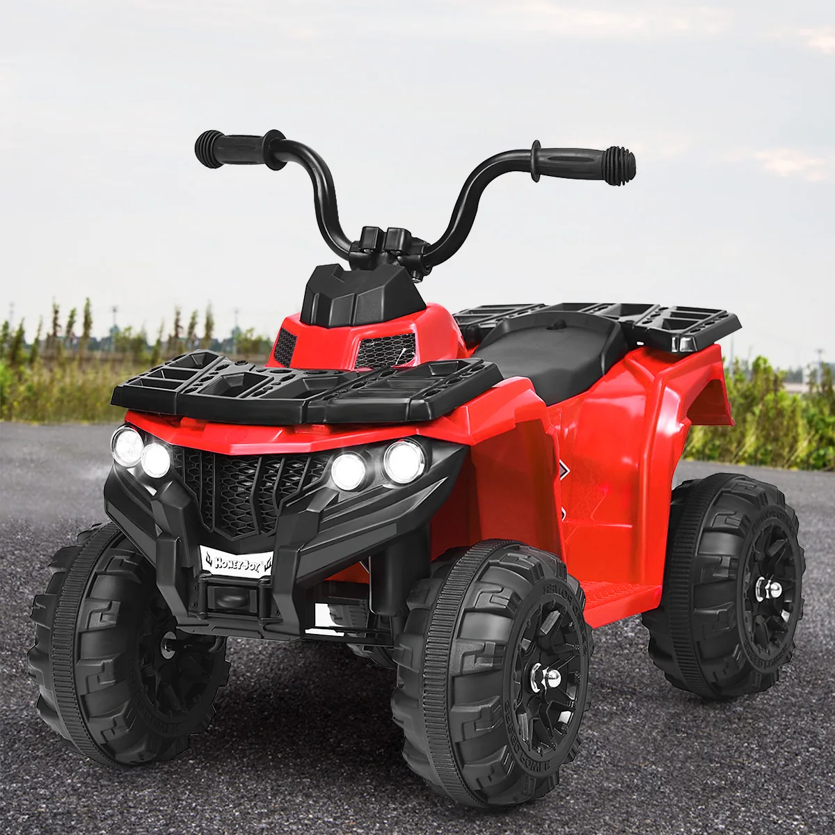 Crianças alimentado por bateria passeio ATV 4-Wheeler Quad com MP3 e LED farol vermelho e 6V