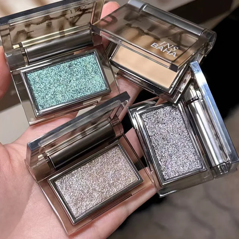 INSBAHA アイシャドウパウダー シマー メタリックグリッター マット シングルカラーアイシャドウ ダークゴシック ファインフラッシュ 長持ちアイメイク