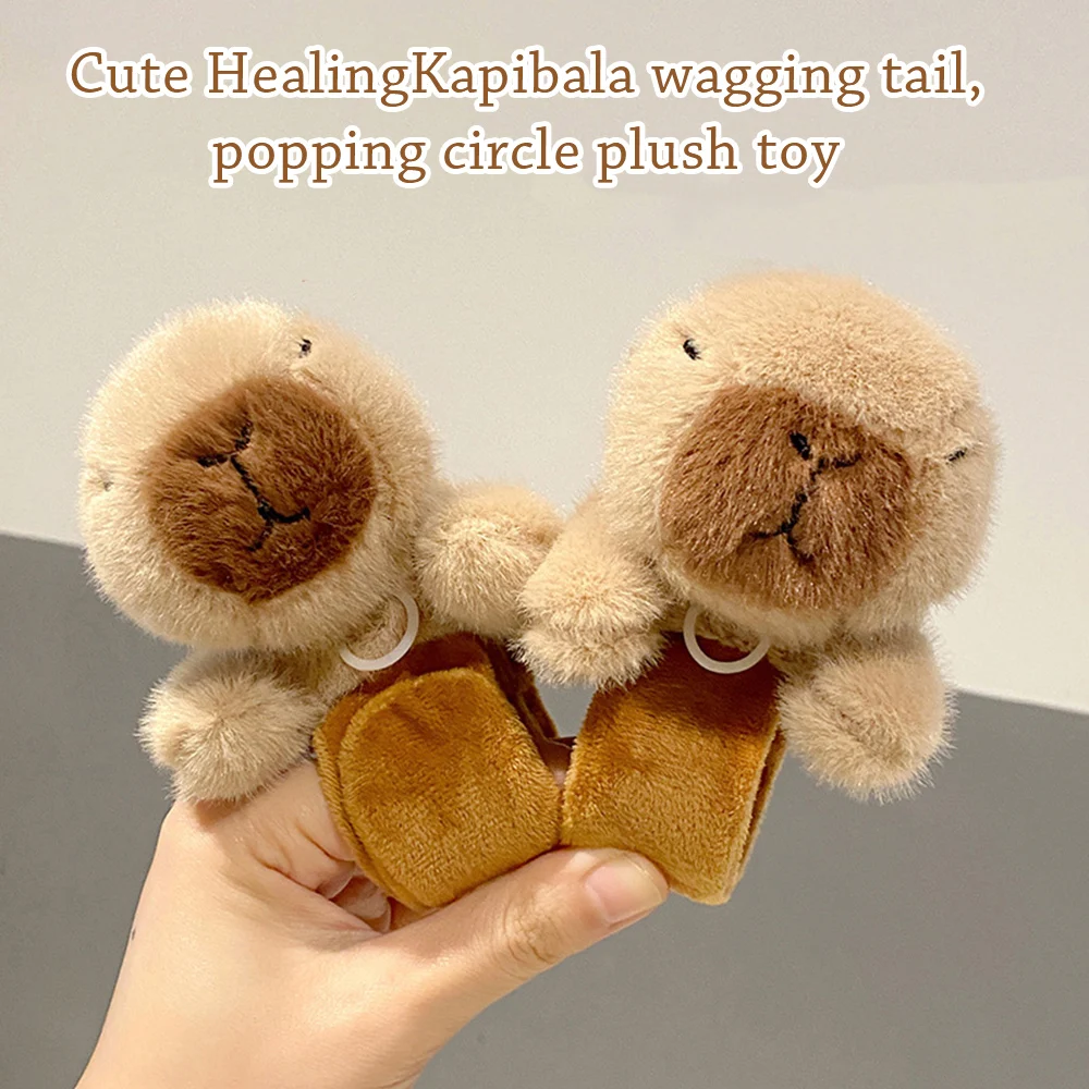 Gifts Plush Capybara Clapping Circle Personality Stuffed Animals Capybara Plush Toy Healing Wristband Interactive Toy