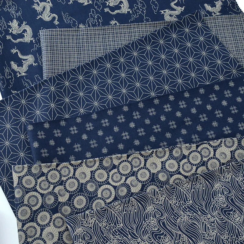 145X50cm レトロパターン綿縫製生地張シアンデジタルプ - Baby Clothing Sewing のレビューと価格