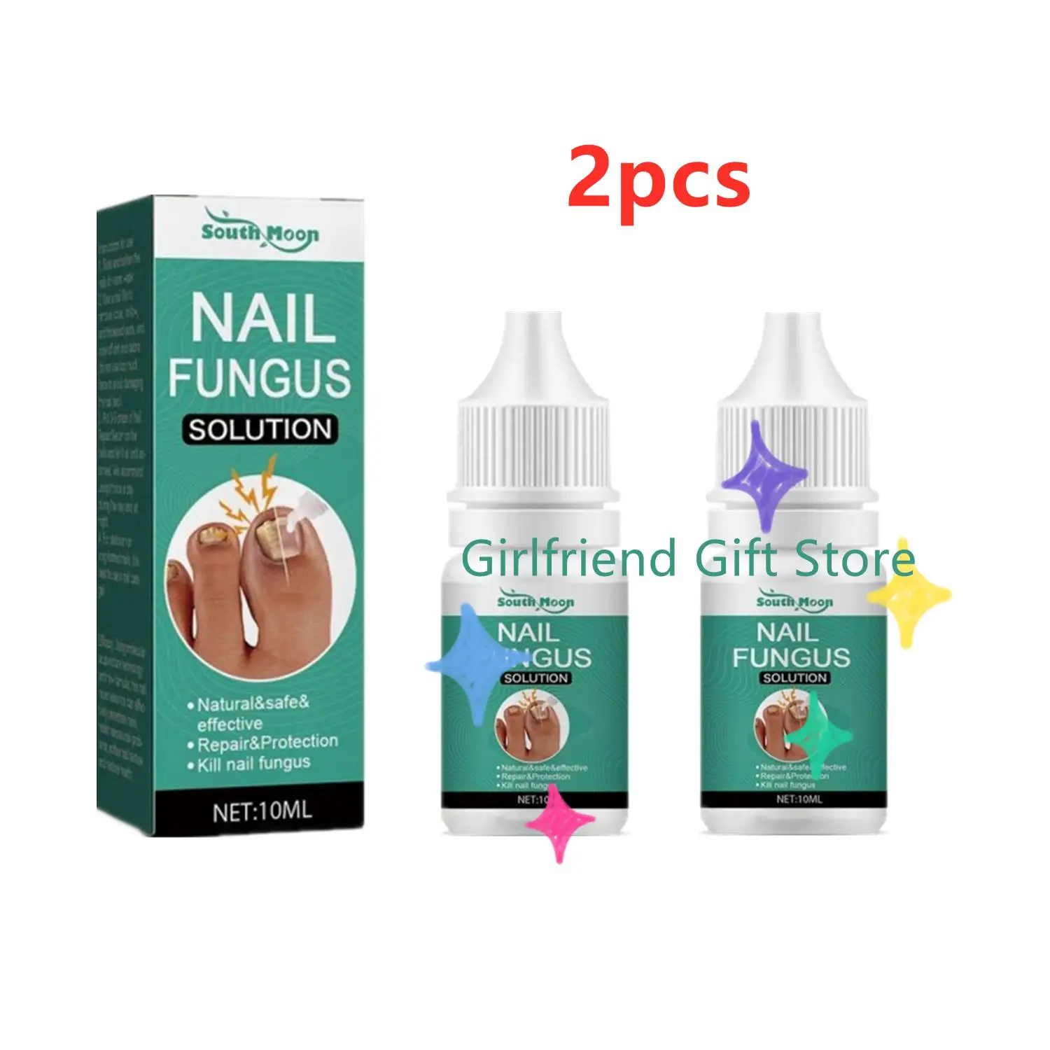 

2pcs Extra Strong Nail Fungus Treatment Serum Essence Oil Feet Repair Essence Anti Toe Infection Gel Cream Removal Nails Fungal