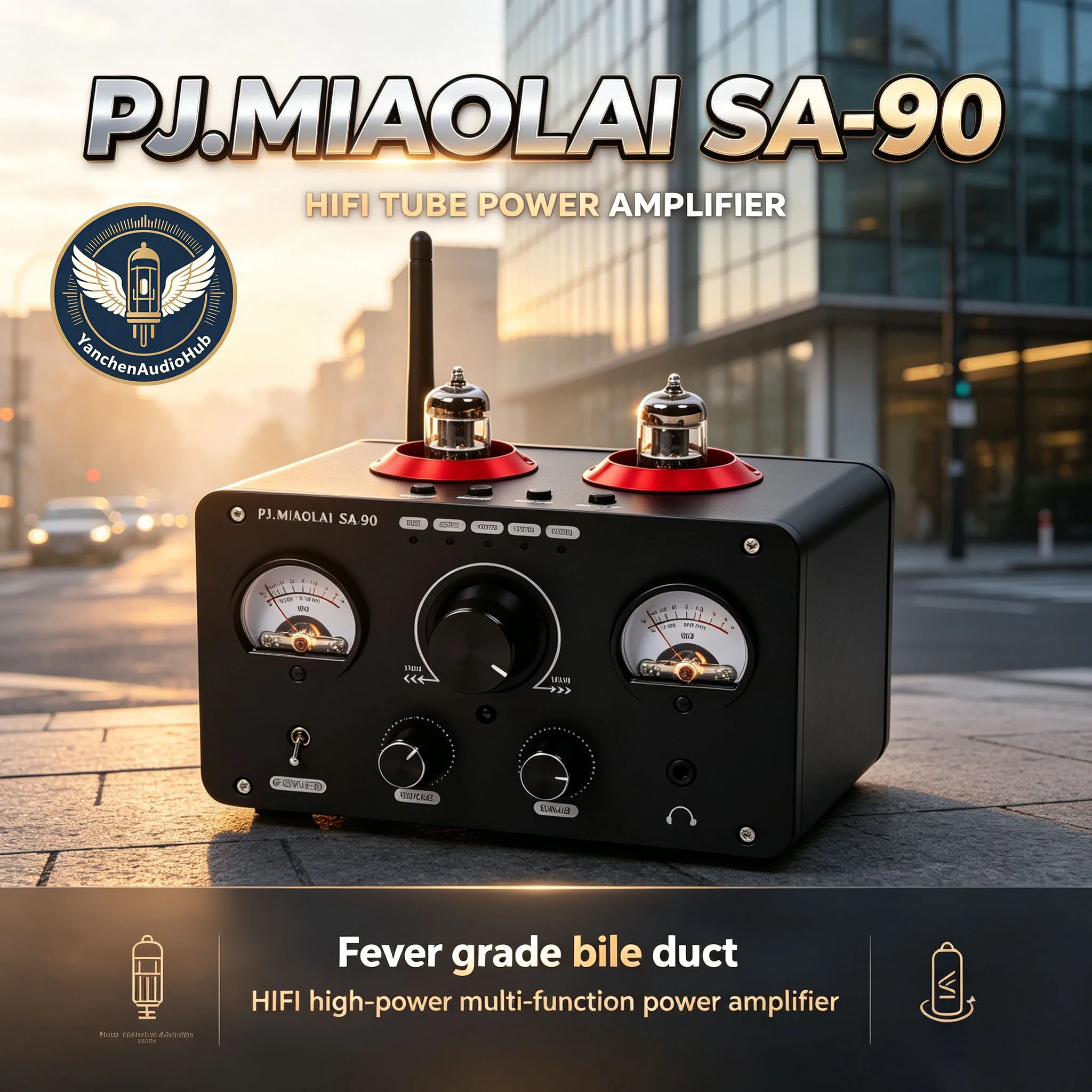 CHN 2027 New PJ.MIAOLAI-SA-90 Home Fever Grade Gallbladder Power Amplifier U Disk Bluetooth HiFi Tube Small Audio Power Amplifie
