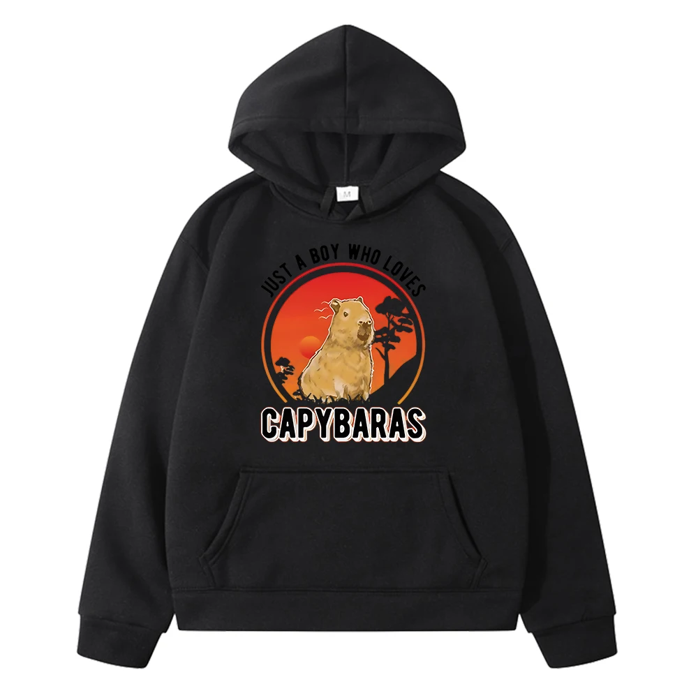 Capybara kids Hoodies Cartoon sweatshirts anime hoodie girls boys clothes y2k sudadera Autumn Fleece pullover Children clothing