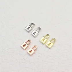 Eruifa 20pcs 5*10mm Mini Lock Zinc alloy Jewelry DIY Charms Pendant Necklace,Eearrings 3 Colors