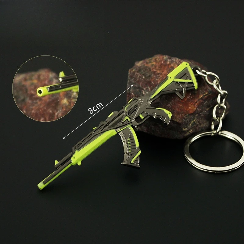 Valorant RGX 11z Pro Vandal Game الطرفية مسدس صغير المفاتيح مسدس الأسلحة نموذج ظهره زينة المعادن الحرفية الصبي لعبة هدية