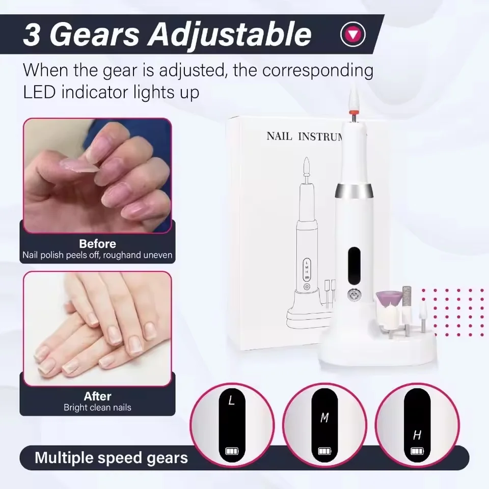 Professional Electric Nail Drill Machine for Manicure & Pedicure – Nail Grinder, Polisher & Cuticle Remover – Home & Salon Use
