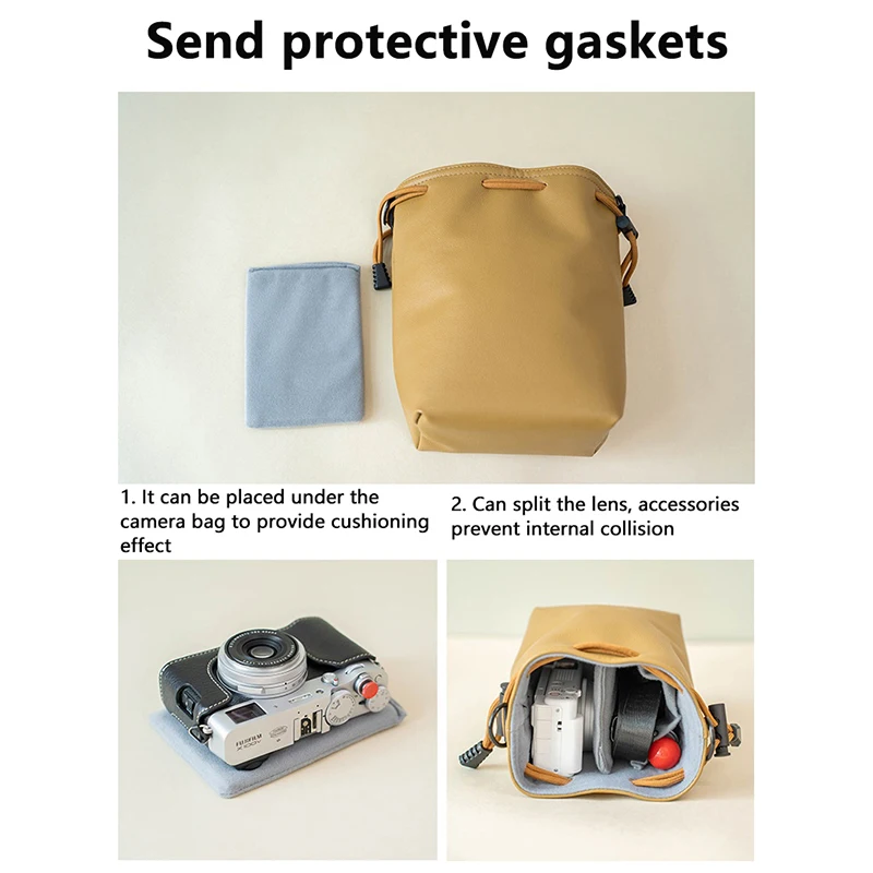 Kameratasche für Canon Nikon Fuji Pentax, Reiseobjektivtasche, wasserdichte Kameratasche, schützend für DSLR, iPhone 15, Airpod Pro