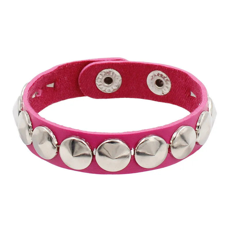 Fashion Punk Rivet Chain Bracelet Spike Leather Rock Style Metal Bracelet Wristbands Unisex Leather Bracelet image 4