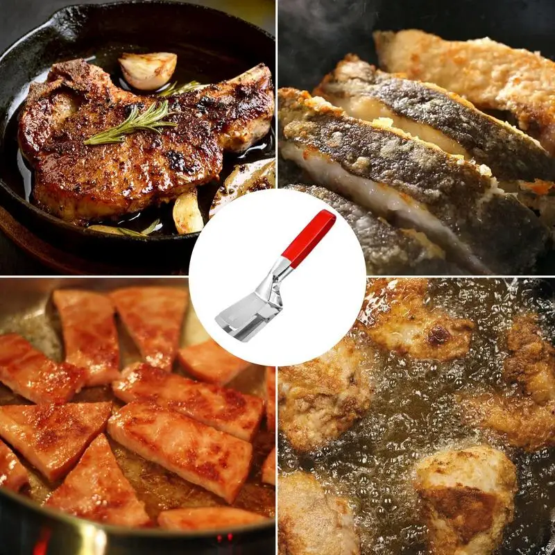 Roestvrijstalen Voedsel Flipping Steak Clips Multifunctionele Kooktang Dubbelzijdige Spatel Tang Clip Biefstuk