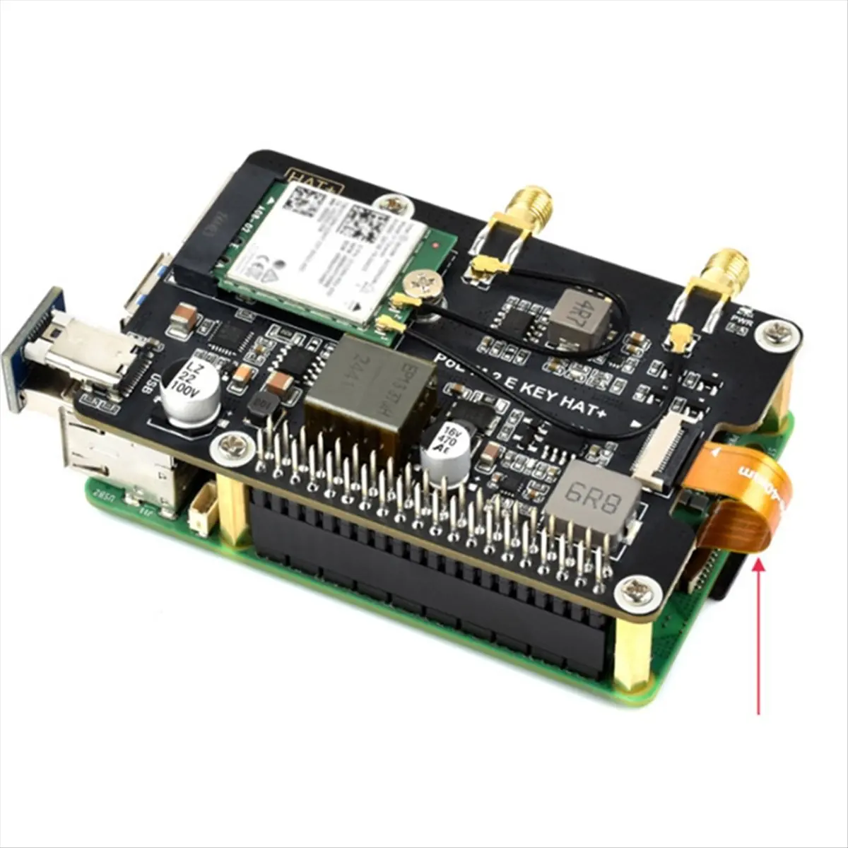 super-sale pcie-to-m2e-key-adapter-with-poe-function-for-raspberry-pi-5compatible-with-ngff-m2e-key-wireless-nic