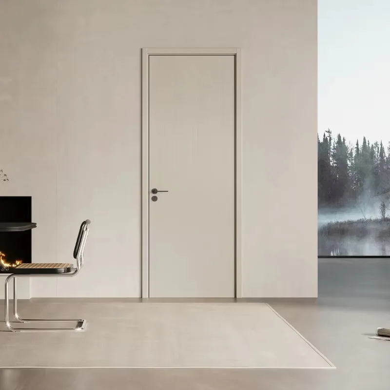Modern Minimalist PVC WPC MDF Internal Doors for Apartment Use with Finished Surface and Sound Insulation