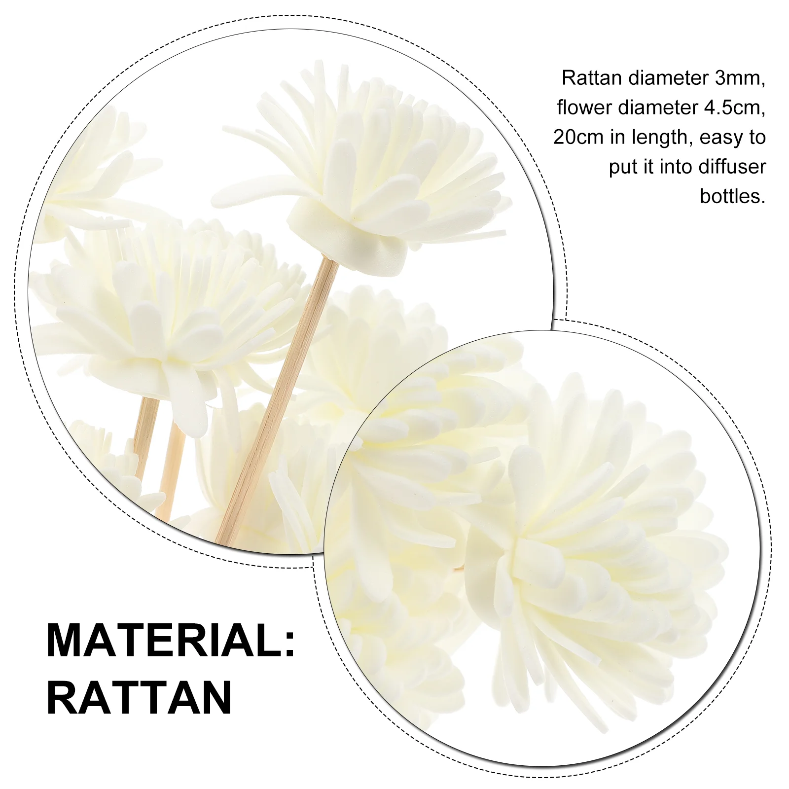 10 Pcs Rattan Diffuser Sticks Aroma Essential Oil Scent Home Chrysanthemum Prom Bridesmaid