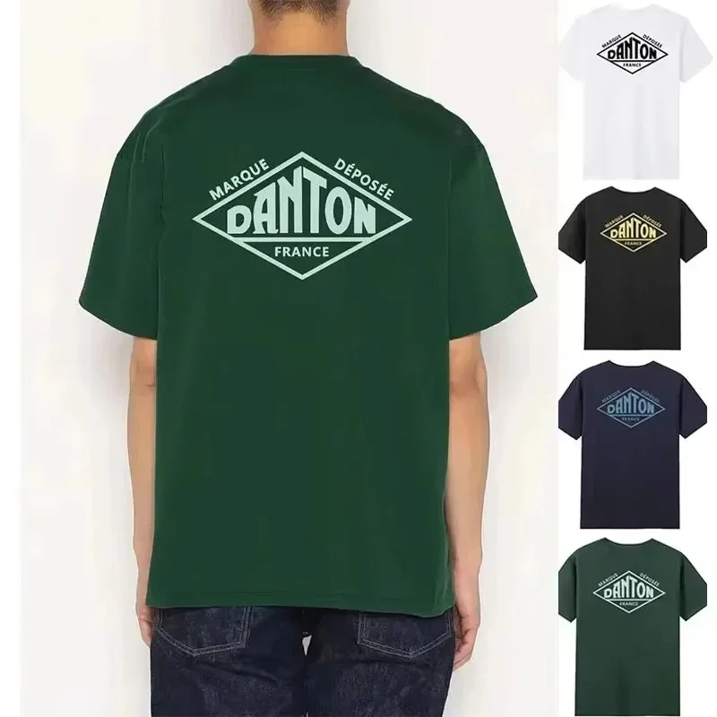 

Летние японские хлопковые мужские и женские футболки в парном стиле, французские модные футболки с буквенным принтом спереди и сзади