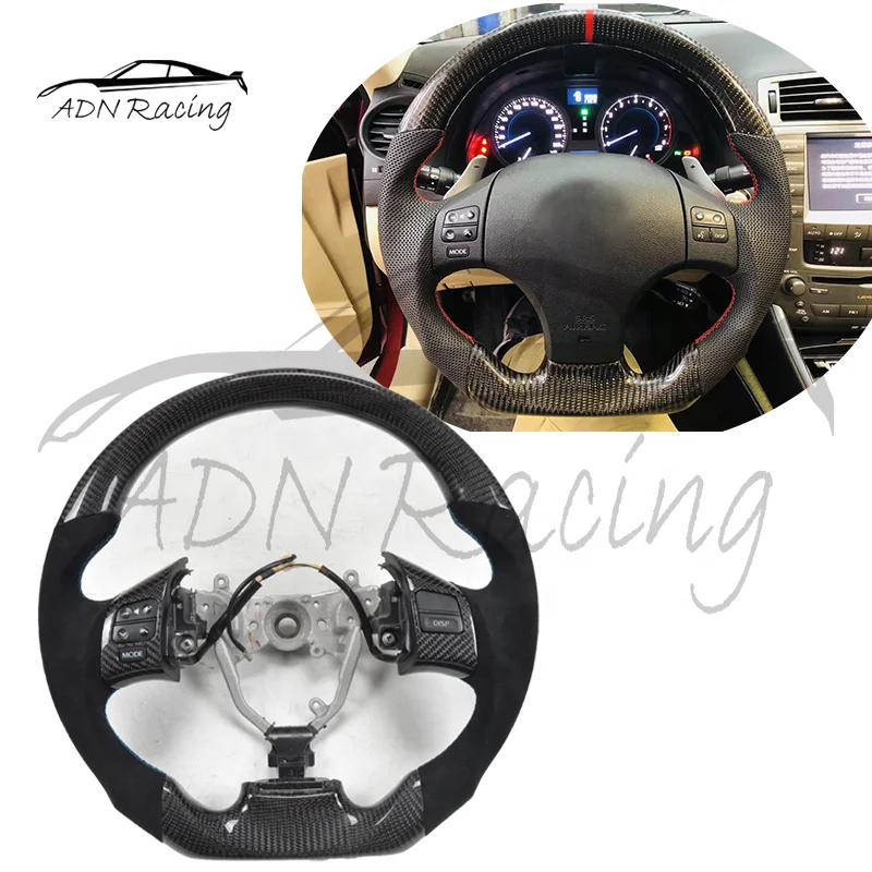 

For LEXUS Custom Carbon Fiber+Italy AL.CANTARA Steering Wheel For IS, RC and ES Models
