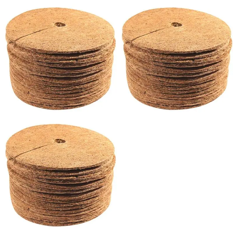 LNHF 48Pcs Coconut Fiber Tree Ring Mulch Mat, 11.8 Inch Mulch Ring Plant Protectors Mat For Indoor Outdoor Plants