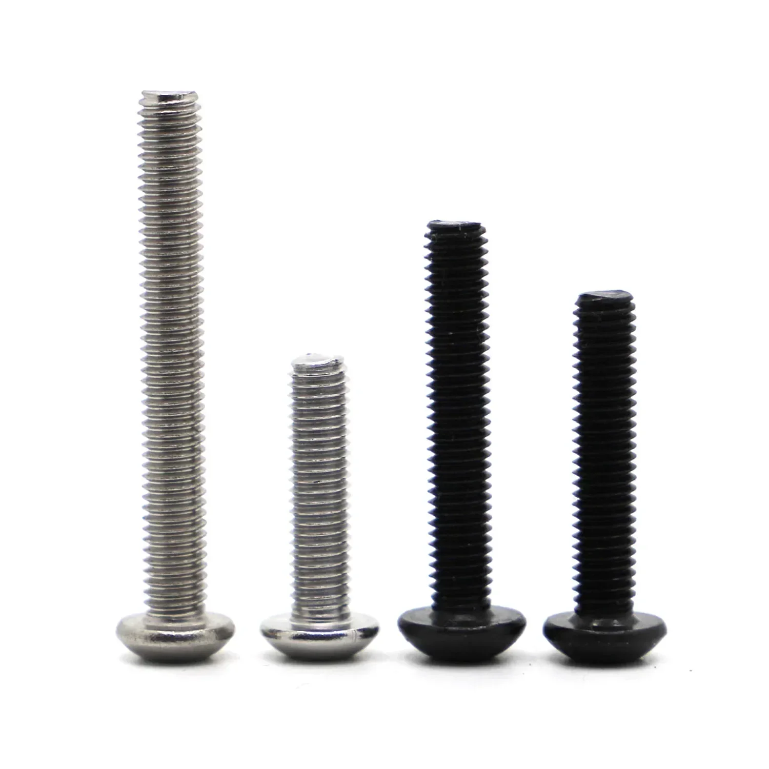 5-50p ISO7380 M2 M2.5 M3 M4 M5 M6 M8 304 A2 Rotondo in acciaio inossidabile o nero G10.9 Vite a esagono incassato Viti a brugola con testa a bottone