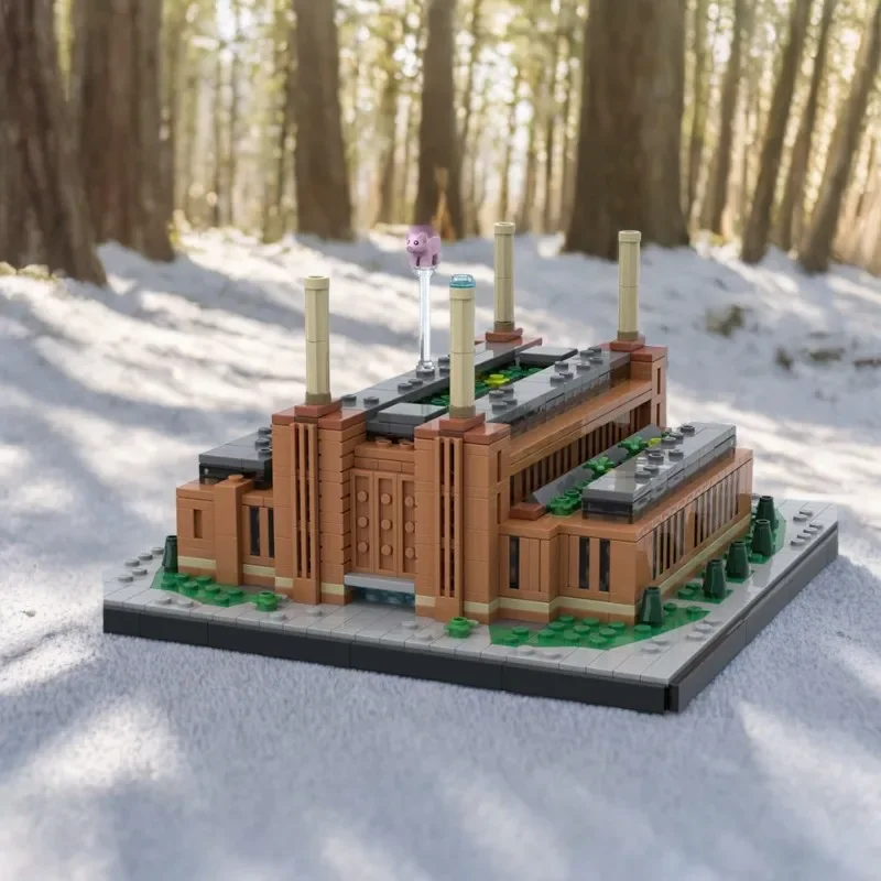 1256PCS STEM Battersea Power Station Building Modular Construction MOC Building Blocks Architecture ToyHoliday Gift Projects"