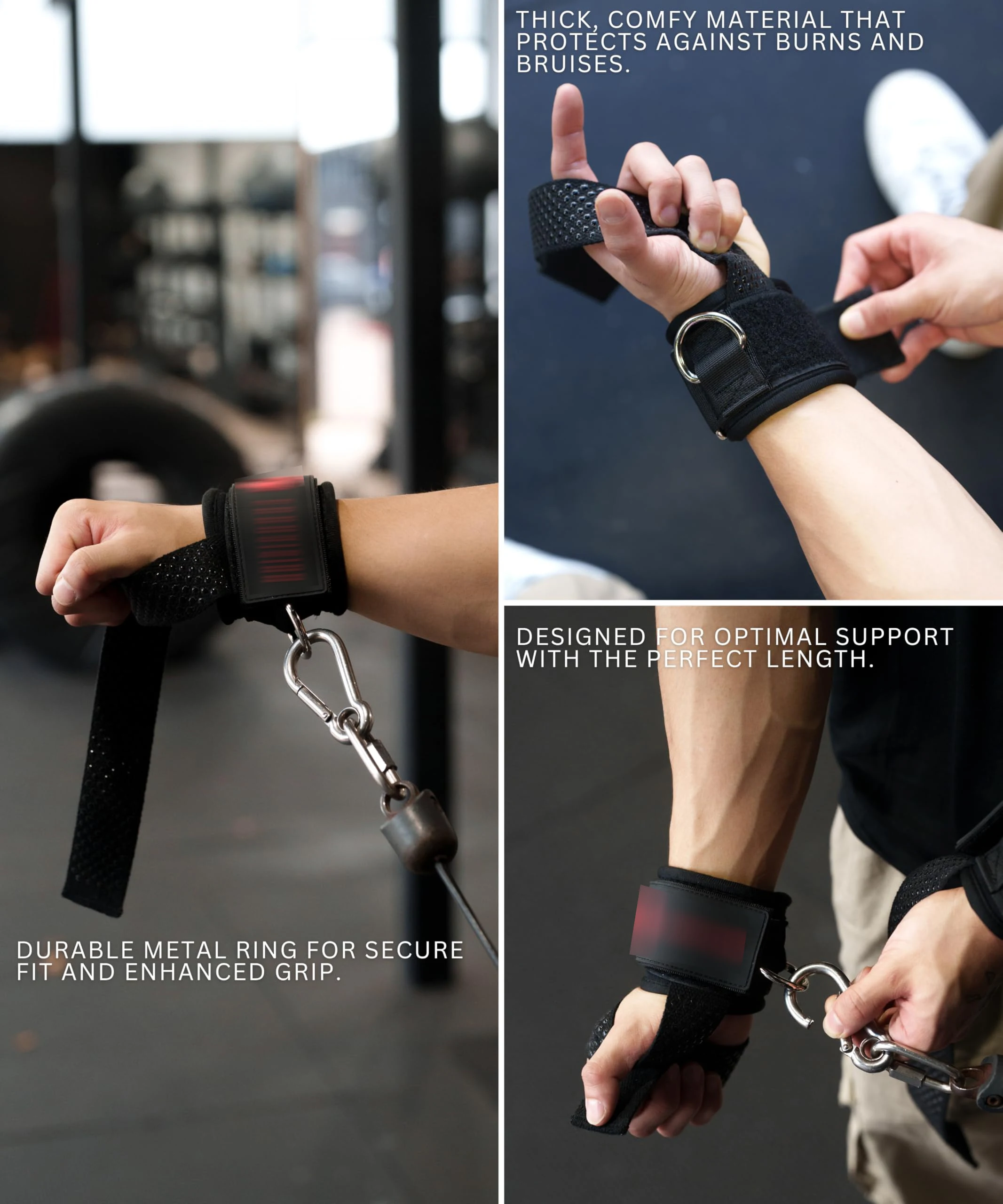 2 Stück neue 3-in-1-Fitnesshilfe kombiniert einen Stützgürtel, einen Knöchelriemen und ein Armband – ein Muss für das Fitnesstraining. Das 3-in-1-Des – Detail 3