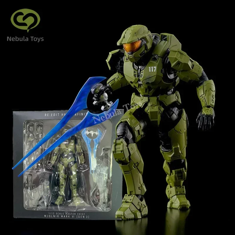 Figura de acción de Halo Infinate Master Chief, 1/12 Pvc, Mjolnir Mark Vi Gen 3, modelo de juguete, Kit de escritorio, juguete de decodificación, regalo para niños, 18cm