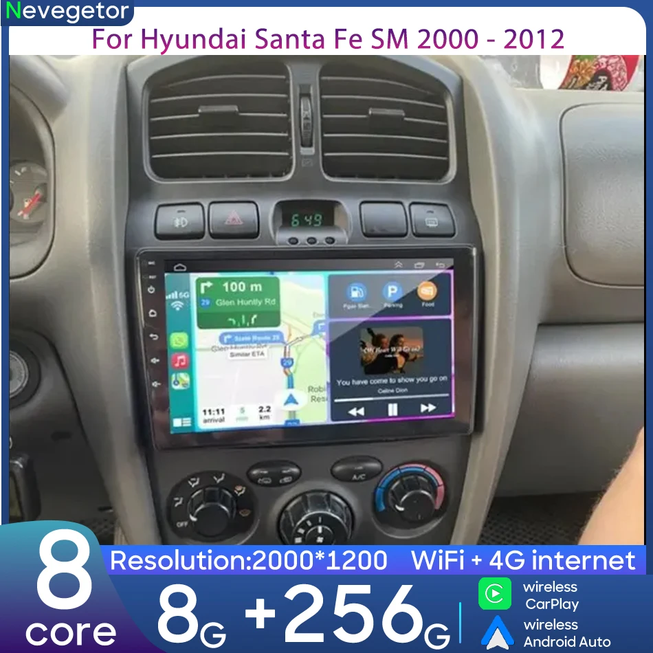 

For Hyundai Santa Fe SM 2000 - 2012 Car Intelligent Multimedia Player Video Player Android Navigation CarPlay GPS Radio Stereo