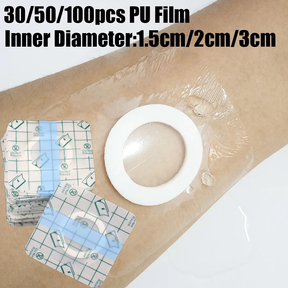 30/50/100pcs Waterproof Anti-allergic Medicinal Wound Dressing Fixation Tape Medical Transparent Tape PU Film Adhesive Plaster
