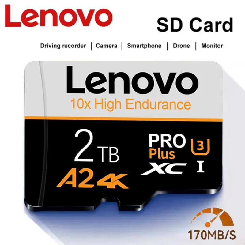 Lenovo 2TB 1TB Memory Card Class10 A2 Micro TF SD Card 128GB 256GB 512GB Cartao De Memoria SD Card For Camera Nintendo Switch