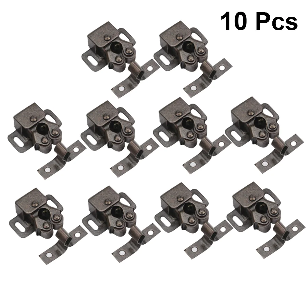 10PCS Door Lock Door Touch Latch Cabinets Interlock Chassis Cabinet Spring Ball Locker Adjustable Door Buckle ( Copper)