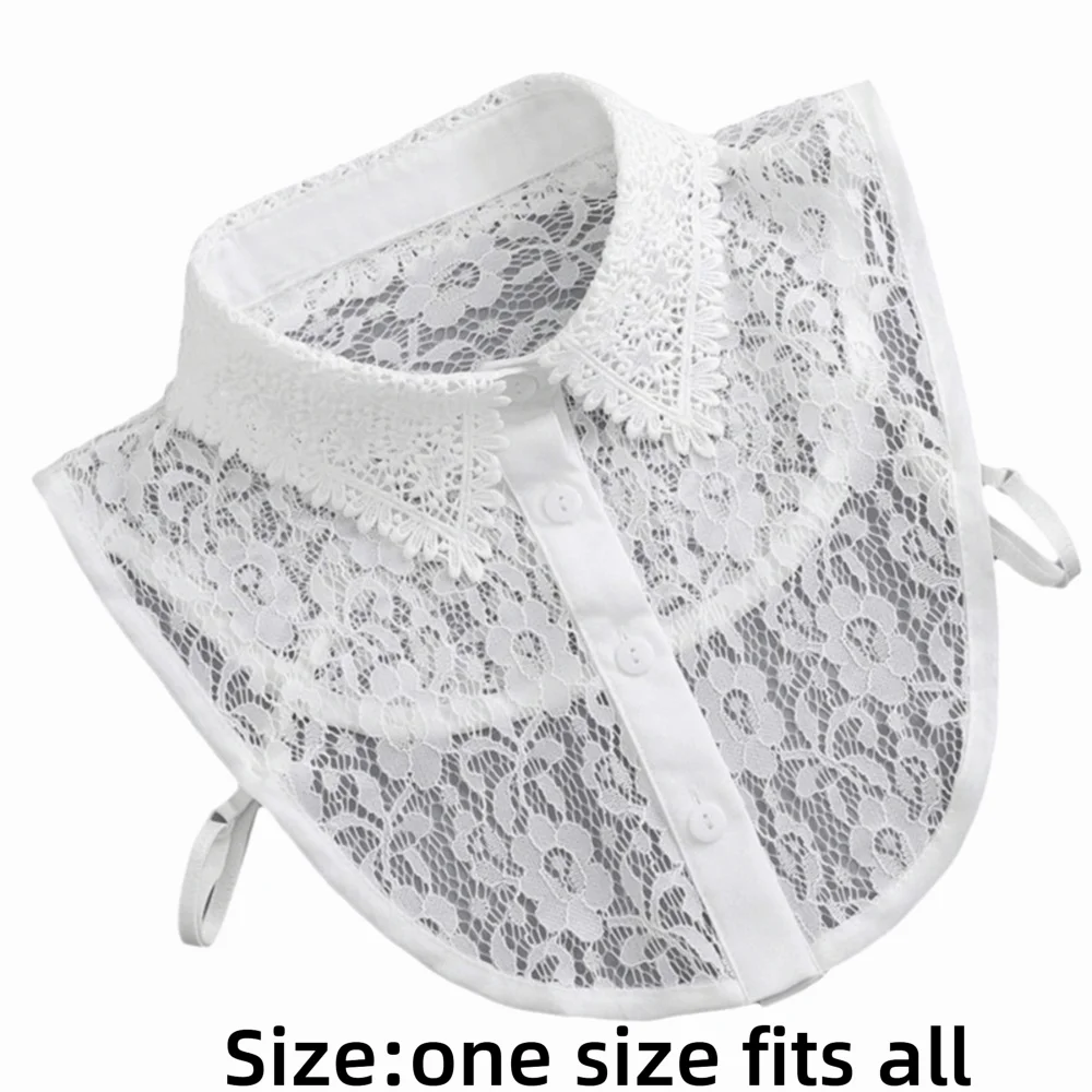 أزياء تنفس وهمية طوق خمر الدانتيل لون نقي كاذبة بلوزة طوق الجبهة التعادل كل مباراة انفصال طوق الخريف #6