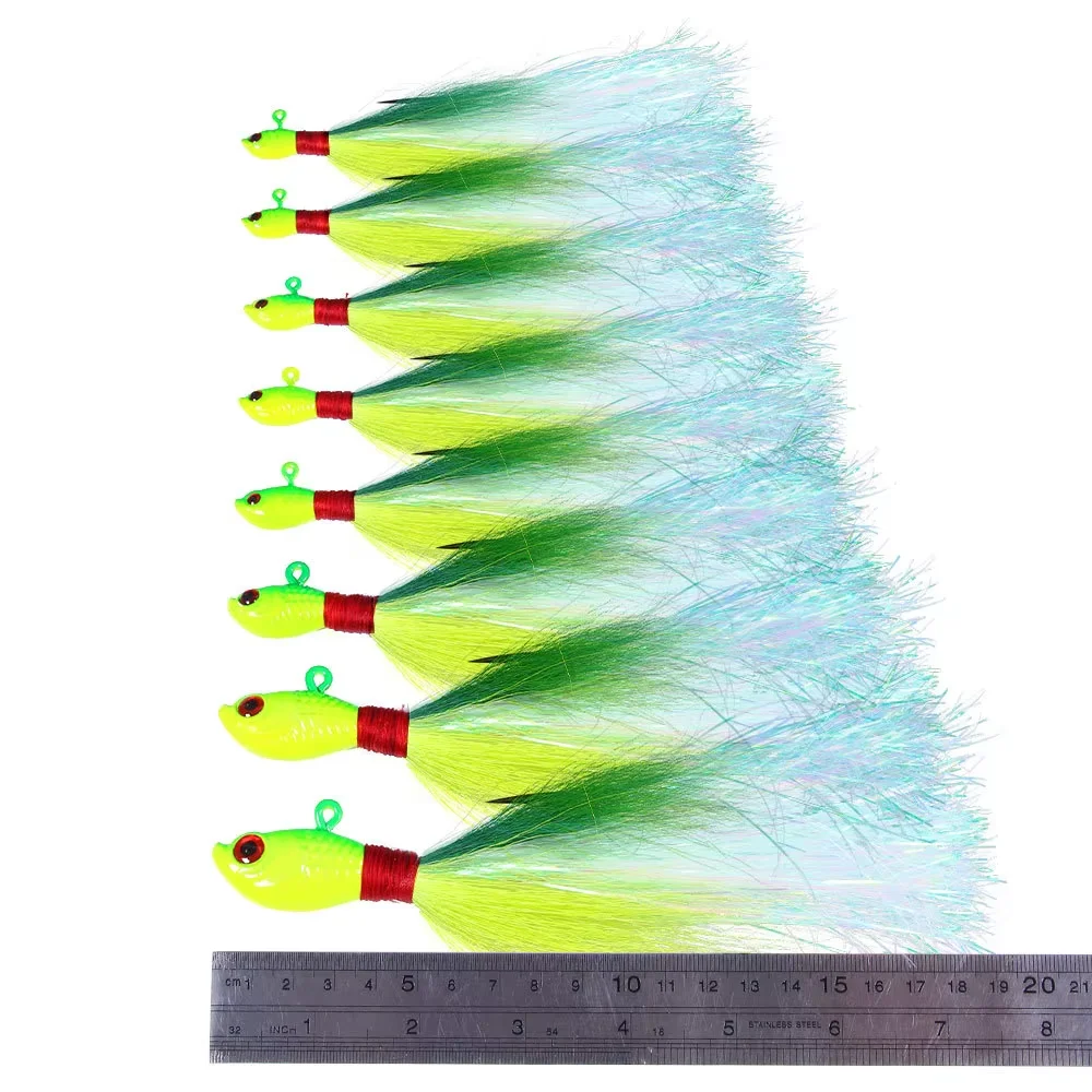 Inchiku Jig Head Sea Fishing Wobbler Bait Multicolor Trout Bass Jig Fishing Head Hook Fishing Bucktail Jig Fishing Accessories image 4