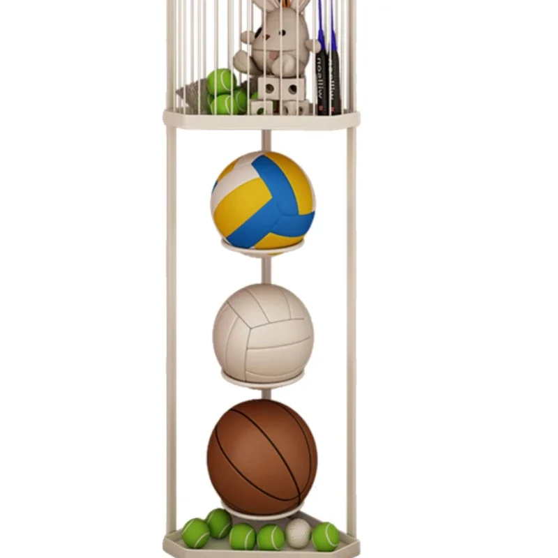 home basketball storage indoor football corner cabinet ball rack sports racket storage basket