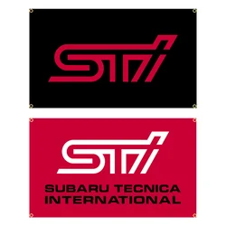 STI Performance Racing Car Flag, 90x150cm, poliéster impreso, garaje o decoración al aire libre, Banner tapiz