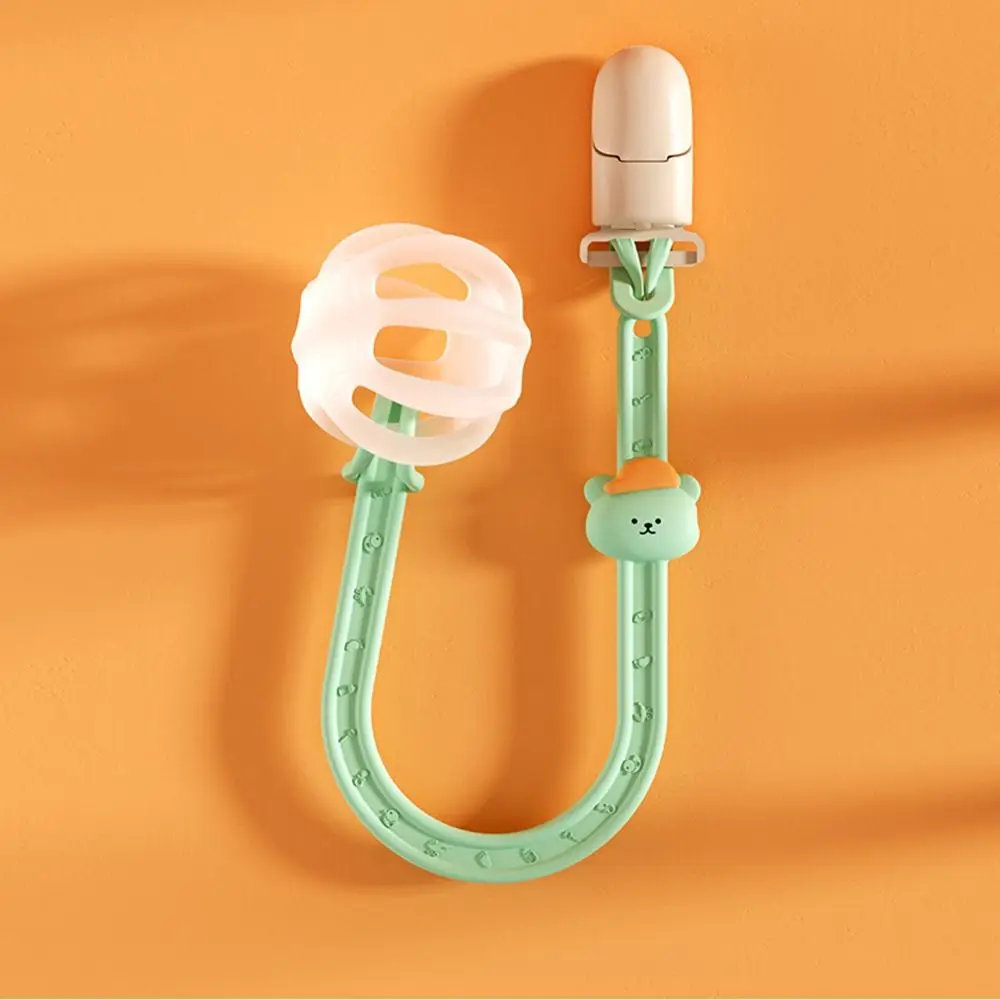 

Cute Soft Food Grade Anti-drop Bear Toy Silicone Lanyard Baby Pacifier Chain Molar Chain Pacifier Clips Chains